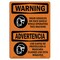 Signmission OSHA WARNING Sign, Wear Goggles Face Shield Bilingual, 24in X 18in Aluminum, OS-WS-A-1824-L-12915 OS-WS-A-1824-L-12915 - alternate 1